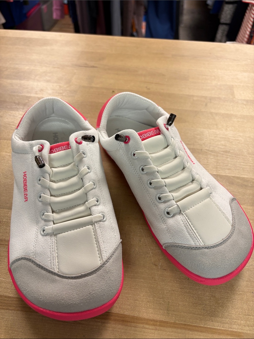 Hobibear White Sneakers with Pink Accents